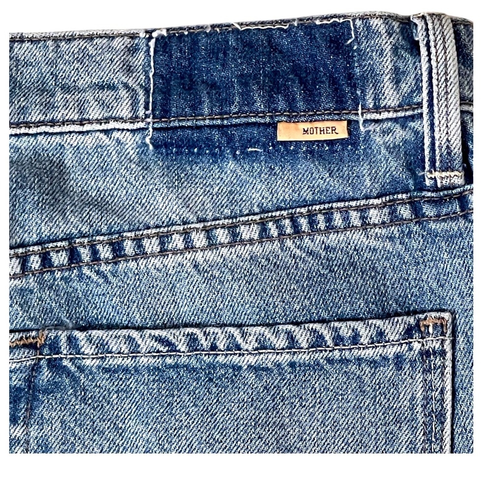 MOTHER Dodger Skimp Cuff Jeans SZ 28 Leap of Faith Straight Light Wash USA - Picture 8 of 12